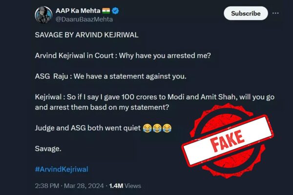 Fact Check: Viral Post Claiming Arvind Kejriwal